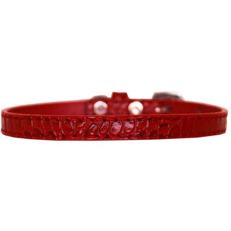 MIRAGE PET PRODUCTS Omaha Plain Croc Dog CollarRed Size 12 720-01 RDC12